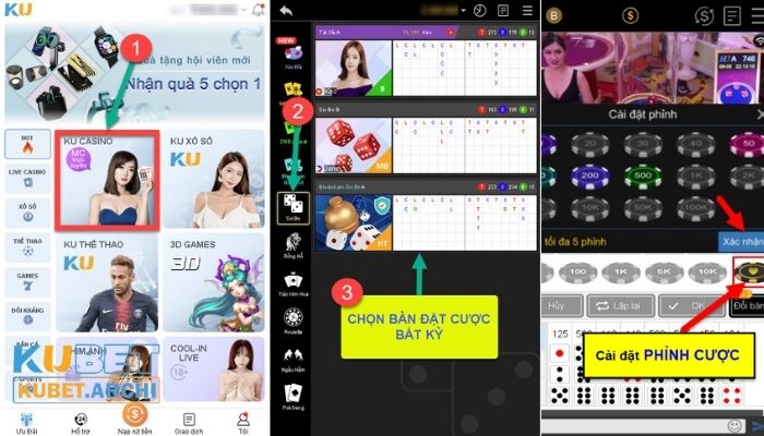 Hướng dẫn tham gia tài xỉu Kubet - Bước 1,2