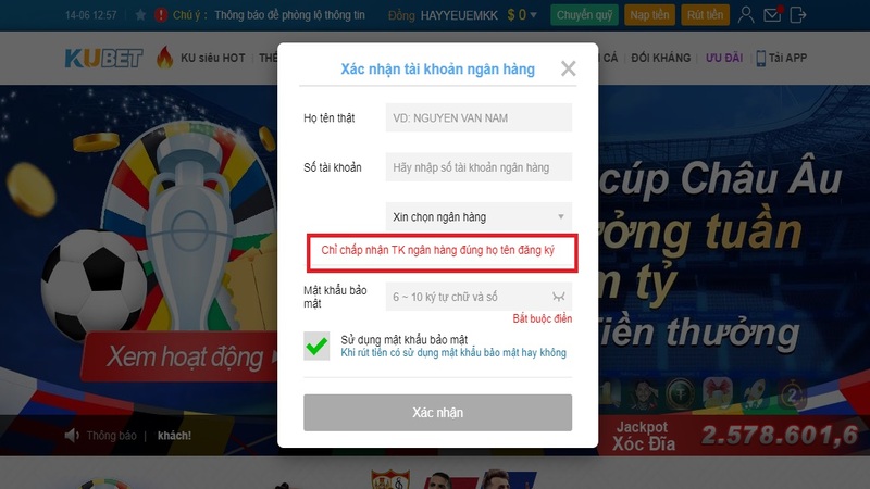 Điều khoản dịch vụ Kubet