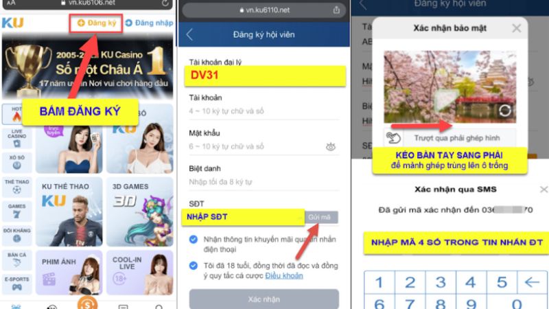 Hướng dẫn đăng ký Kubet 